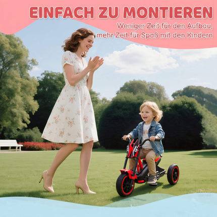 Red Toddler Tricycle with Steel Frame, Ages 18–36 Months