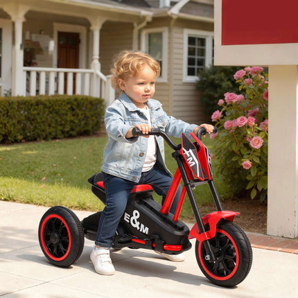 Red Toddler Tricycle with Steel Frame, Ages 18–36 Months