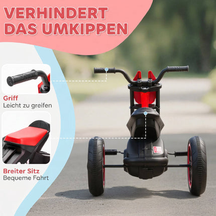 Red Toddler Tricycle with Steel Frame, Ages 18–36 Months