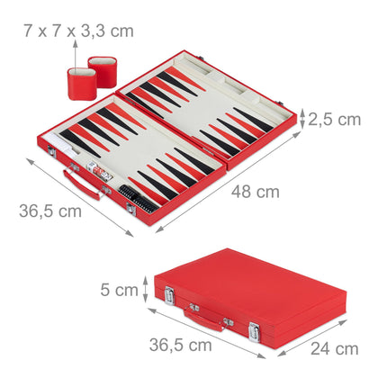 Rote Backgammon-Tasche