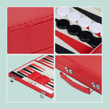Rote Backgammon-Tasche