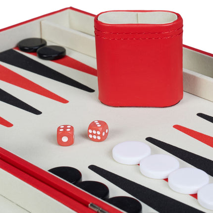 Rote Backgammon-Tasche
