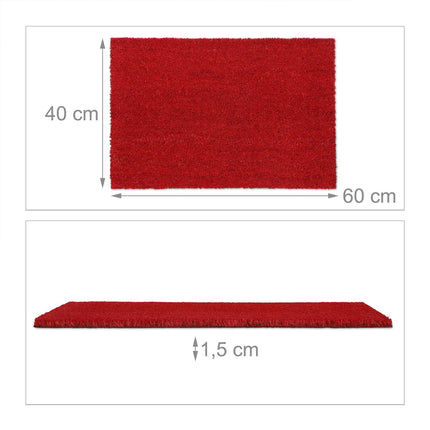 Red coconut fiber door mat