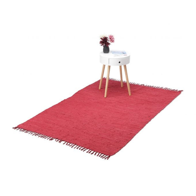 Roter Flickenteppich aus Baumwolle