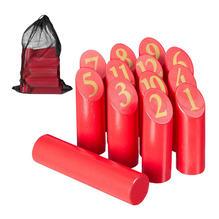 Rotes Würfelspiel mit Tasche