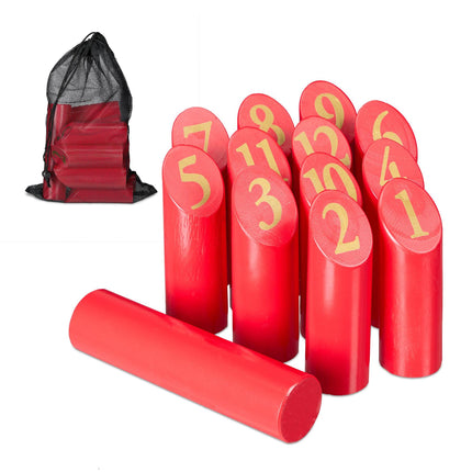 Rotes Würfelspiel mit Tasche