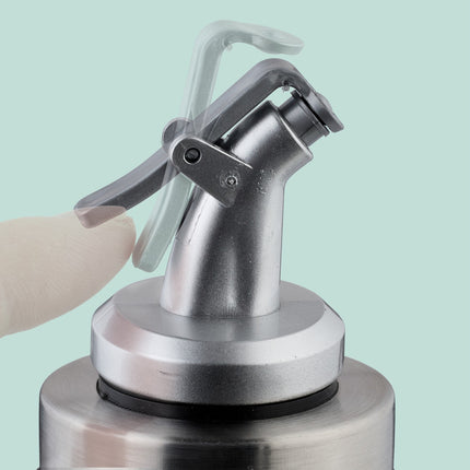 Refillable Glass Oil Bottles Set with Metal Pourers