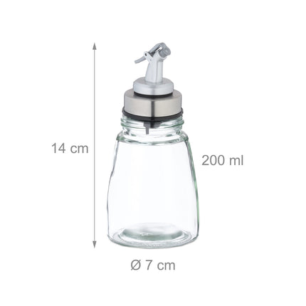 Refillable Glass Oil Bottles Set with Metal Pourers