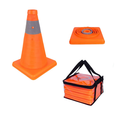 Reflective Foldable Safety Cones, Set of 4, Outdoor Use