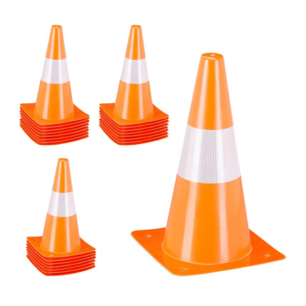 Reflective Safety Cones, Set of 24, Large, Multifunctional