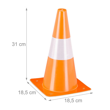 Reflective Safety Cones, Set of 24, Large, Multifunctional
