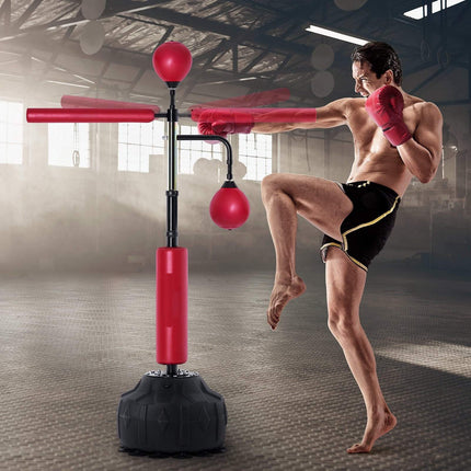 Reflex Boxing Speed Bag Set, Height Adjustable, Gloves