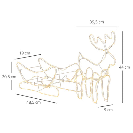 Rentier mit Schlitten LED-Weihnachtsbeleuchtung, wasserdicht für draußen