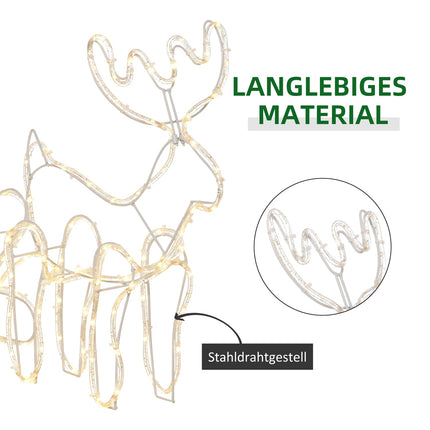 Rentier mit Schlitten LED-Weihnachtsbeleuchtung, wasserdicht für draußen