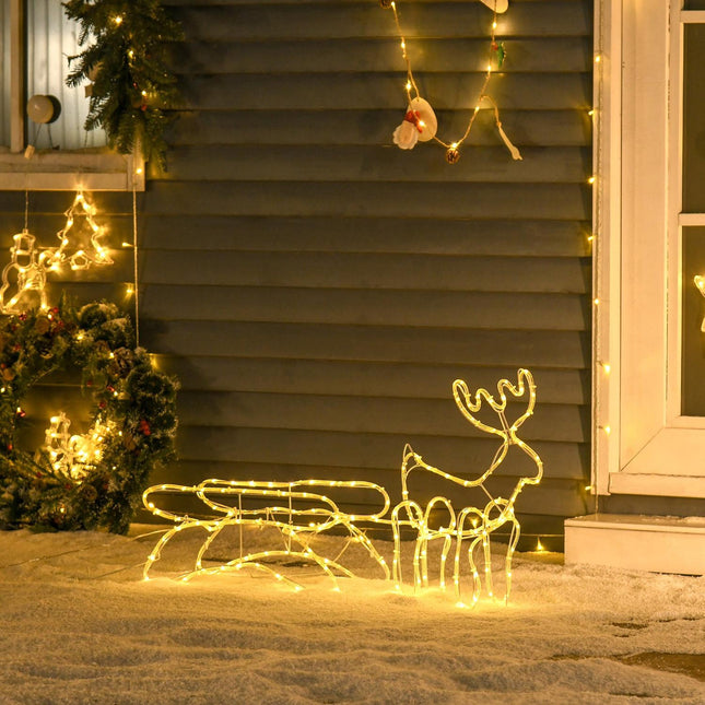 Rentier mit Schlitten LED-Weihnachtsbeleuchtung, wasserdicht für draußen