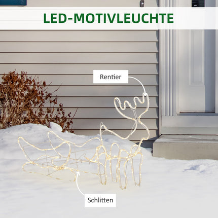 Rentier mit Schlitten LED-Weihnachtsbeleuchtung, wasserdicht für draußen