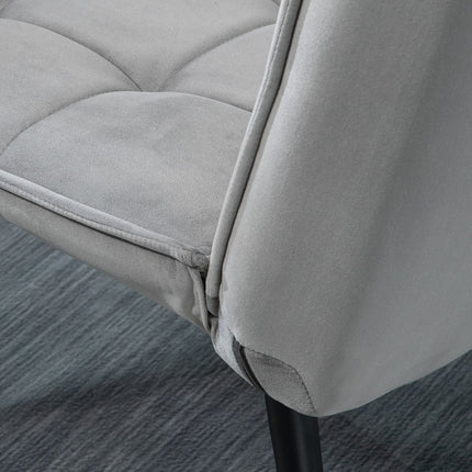 Grauer Relaxsessel und Ottoman-Set, Samtbezug, bequeme Kissen