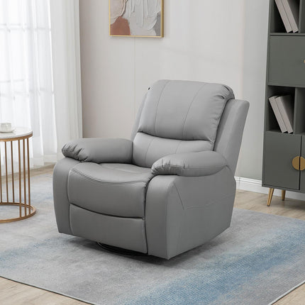 Liege-Fernsehsessel mit Fußstütze, Polyester, grau, 150 kg Tragkraft