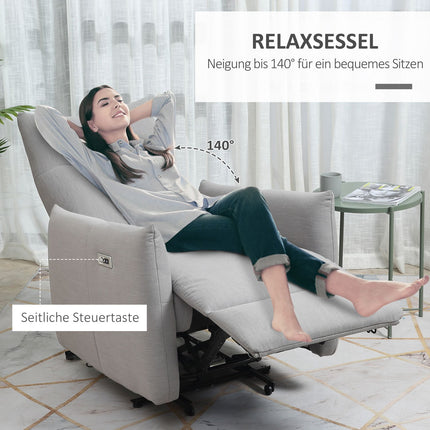 Liege mit USB, 140° Neigung, Polyester, grau