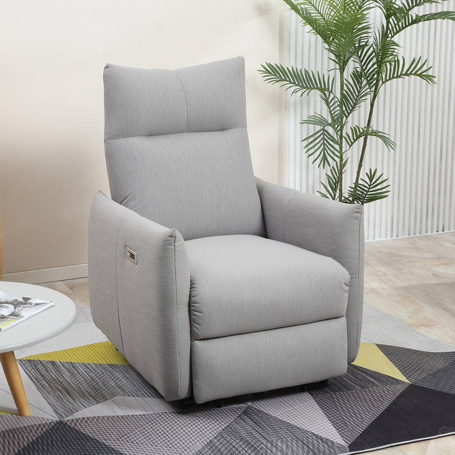 Liege mit USB, 140° Neigung, Polyester, grau