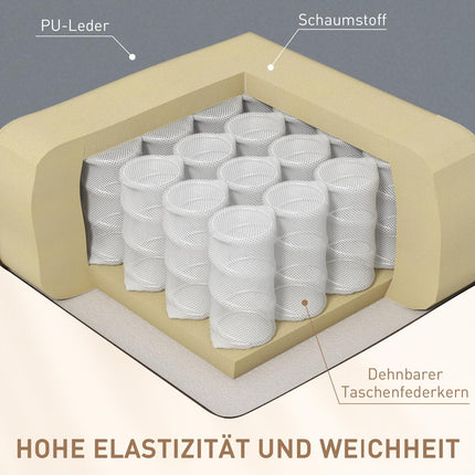Elektrischer Massagesessel - Kunstleder, hellgrau