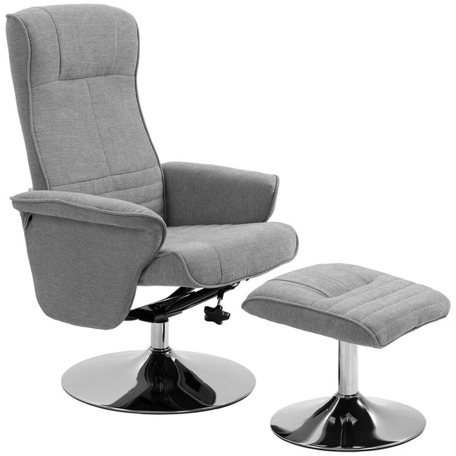 Samtgrauer Liege-TV-Sessel, drehbar, belastbar bis 150 kg