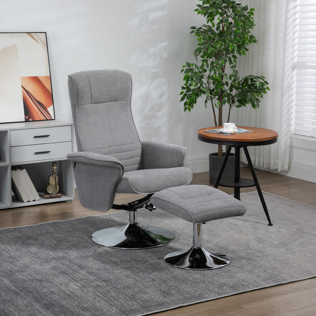 Samtgrauer Liege-TV-Sessel, drehbar, belastbar bis 150 kg