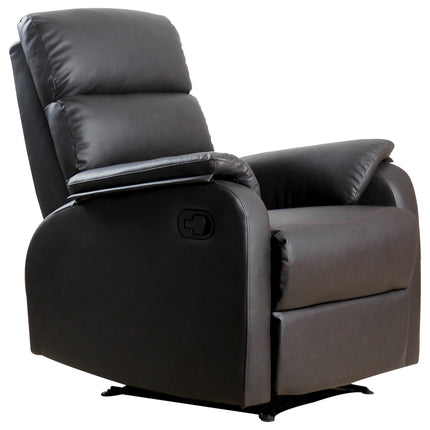 Fauteuil de relaxation, fauteuil TV, fauteuil inclinable, bureau d'angle avec support pour unité centrale, réglable, ergonomique, similicuir, marron, 75 x 92 x 99 cm