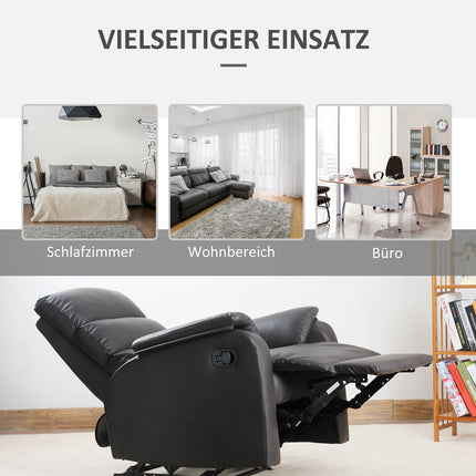 Fauteuil de relaxation, fauteuil TV, fauteuil inclinable, bureau d'angle avec support pour unité centrale, réglable, ergonomique, similicuir, marron, 75 x 92 x 99 cm