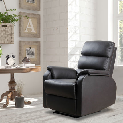 Fauteuil de relaxation, fauteuil TV, fauteuil inclinable, bureau d'angle avec support pour unité centrale, réglable, ergonomique, similicuir, marron, 75 x 92 x 99 cm