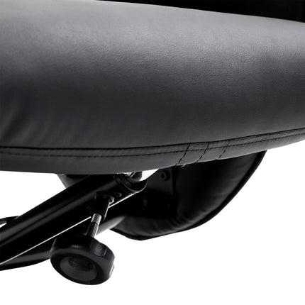 Massagesessel mit Ottoman; Schwarzes Kunstleder