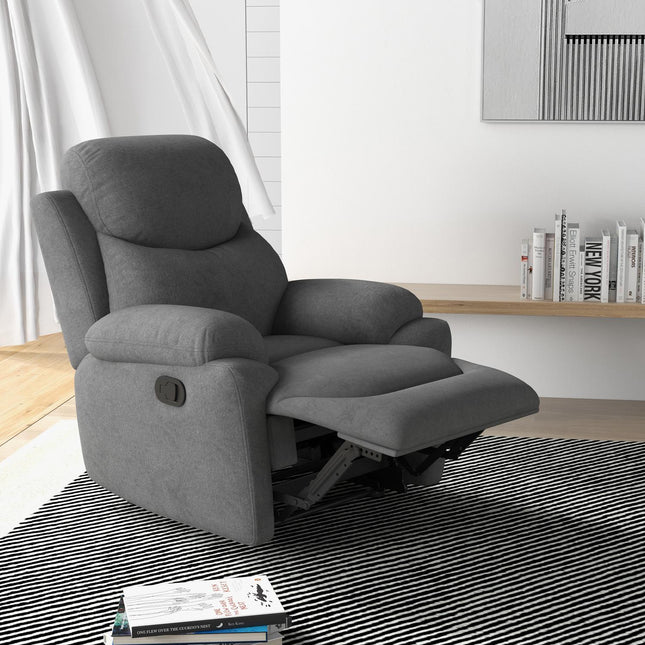 Sessel, gepolsterter Relaxsessel in Leinenoptik, grau