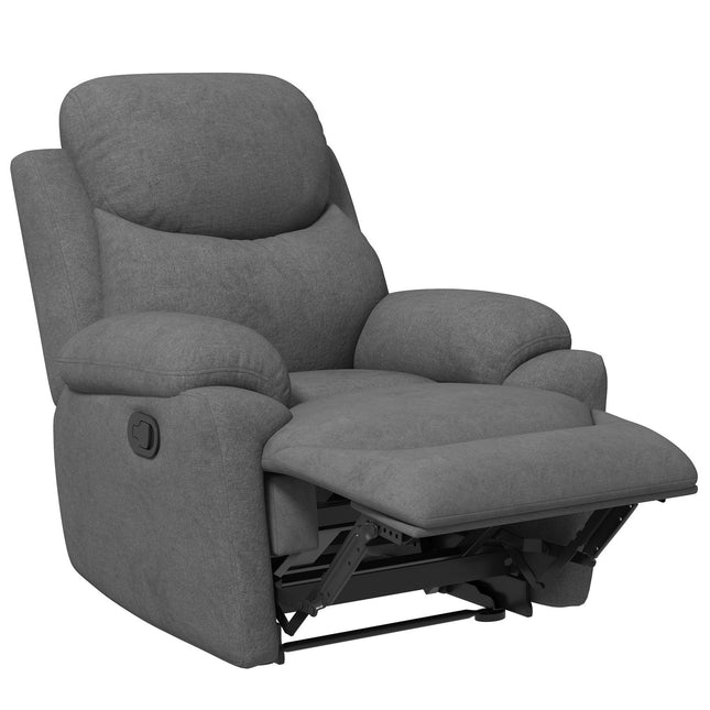 Sessel, gepolsterter Relaxsessel in Leinenoptik, grau