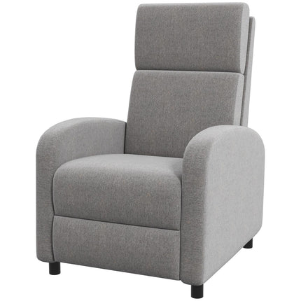 Fauteuil de relaxation, fauteuil TV inclinable, fauteuil TV rembourré, fauteuil inclinable aspect lin, repose-pieds, charge jusqu'à 120 kg, pour salon, gris