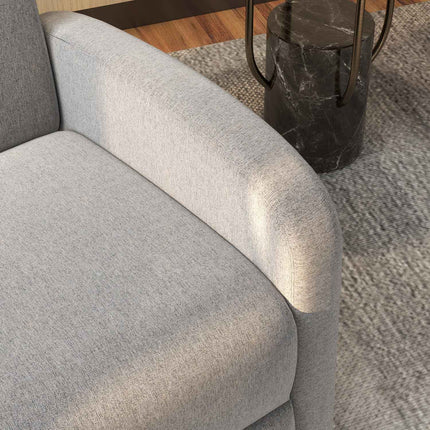 Fauteuil de relaxation, fauteuil TV inclinable, fauteuil TV rembourré, fauteuil inclinable aspect lin, repose-pieds, charge jusqu'à 120 kg, pour salon, gris