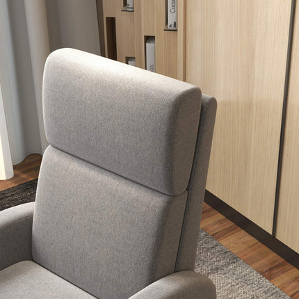 Fauteuil de relaxation, fauteuil TV inclinable, fauteuil TV rembourré, fauteuil inclinable aspect lin, repose-pieds, charge jusqu'à 120 kg, pour salon, gris