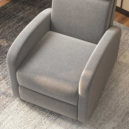 Fauteuil de relaxation, fauteuil TV inclinable, fauteuil TV rembourré, fauteuil inclinable aspect lin, repose-pieds, charge jusqu'à 120 kg, pour salon, gris
