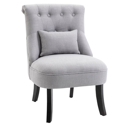 Relaxation chair with back cushion, linen grey, 52.5x69x77 cm