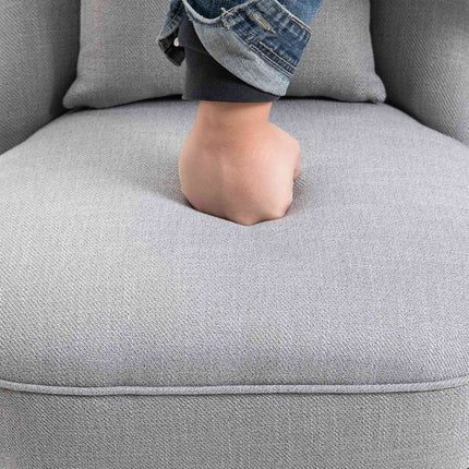 Relaxation chair with back cushion, linen grey, 52.5x69x77 cm