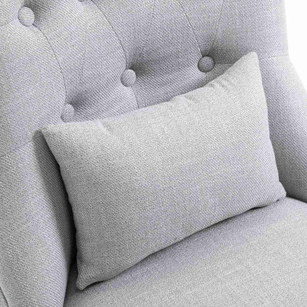 Relaxation chair with back cushion, linen grey, 52.5x69x77 cm