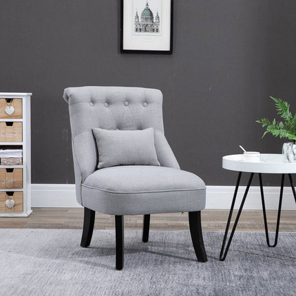 Relaxation chair with back cushion, linen grey, 52.5x69x77 cm