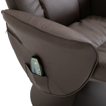 Liegesessel mit Hocker, Kunstleder, Massagefunktion