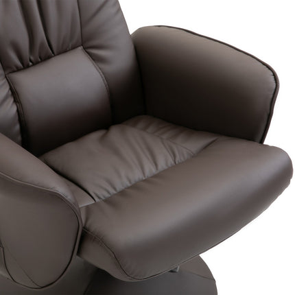 Liegesessel mit Hocker, Kunstleder, Massagefunktion