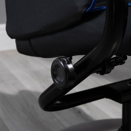 Gaming-Liegesessel mit Fußhocker, 130° Neigung, Dunkelblau