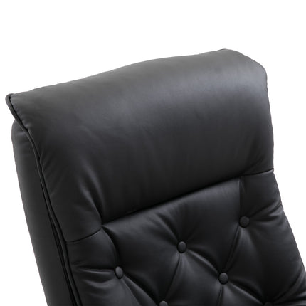 Chesterfield Relaxsessel und Hocker, 360° drehbar, PU-Leder