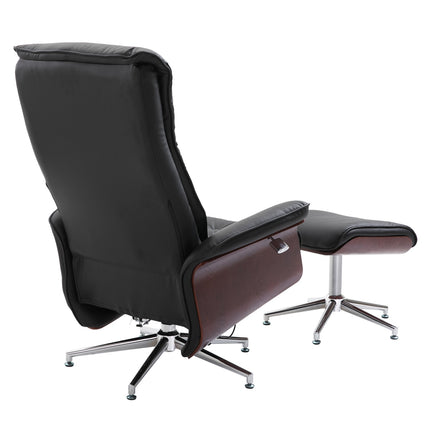 Chesterfield Relaxsessel und Hocker, 360° drehbar, PU-Leder