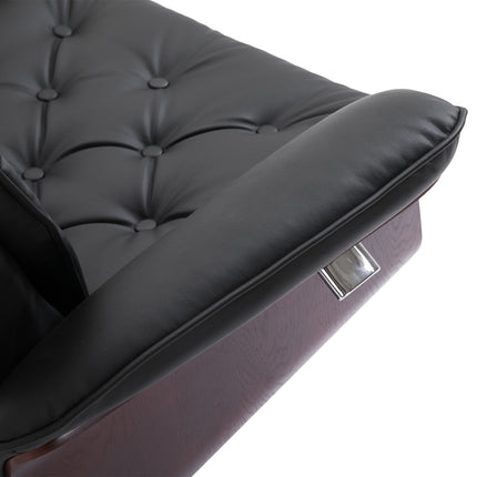 Chesterfield Relaxsessel und Hocker, 360° drehbar, PU-Leder