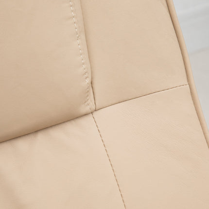 Massagesessel mit Hocker – Kunstleder, Creme