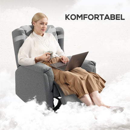 Dark gray recliner with pocket spring core, capacity 150 kg