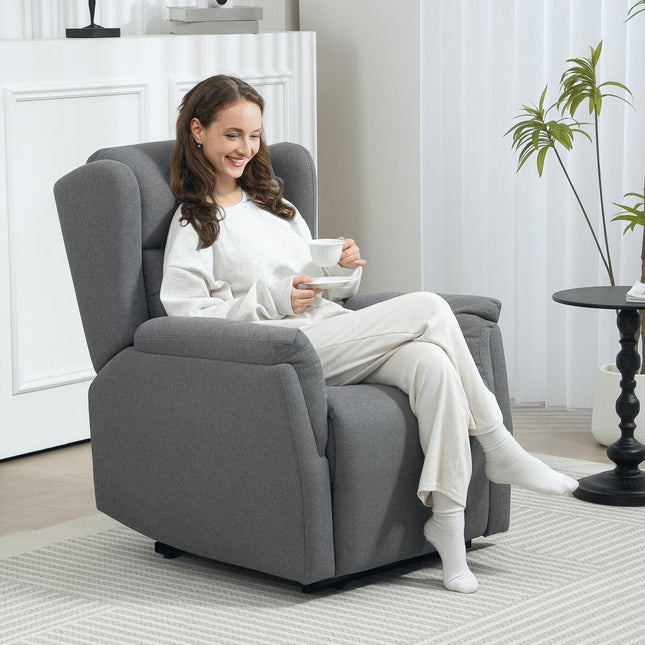 Dark gray recliner with pocket spring core, capacity 150 kg